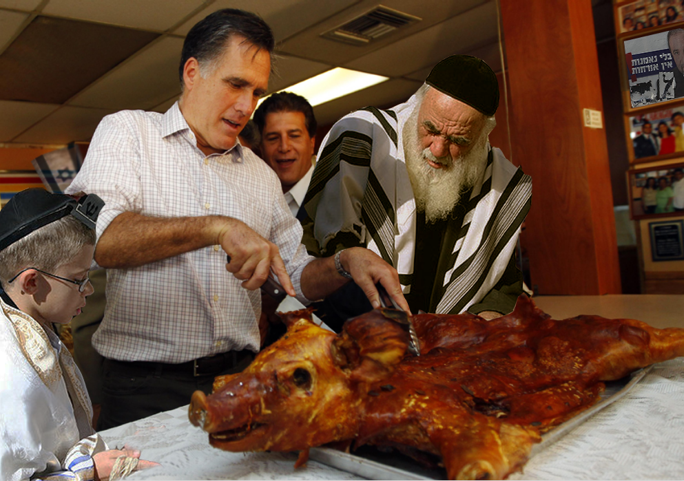 Someone needs to ask him if a properly slaughtered pig is kosher!