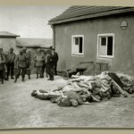 Black GIs at Buchenwald seeing the dead.  ... these corpses were of inmates who had died of starvation and disease.. The Nazi stripped the uniforms off of officially exterminated prisoners.   Imagine the horror a doctor faced erying to heal the inamates!