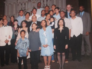 This is some of the family that my mother married into.  This is my family.  For people to even think that I would allow them to make me feel less black because I have Filipino family members is insane.  I may have a different view on society as a result of growing up around more than just black people, but that does not mean that I have not experienced being black and treated as such.  Everyone in this picture can speak about discrimination.  Some of the people in this picture have stood side by side with black people fighting against social injustice and discrimination.  Growing up I noticed more similarities than differences between my Black and Filipino family members.  I have watched Black people used derogatory terms towards my Filipino family members, and I have witnessed and felt Bigotry from Filipinos.  There is not one group that is perfect or immune to racism and bigotry.  