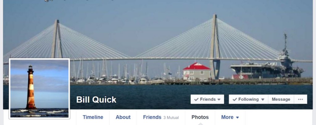 Bill' Quick's FACEBOOK page featye the Ravenel bridge.