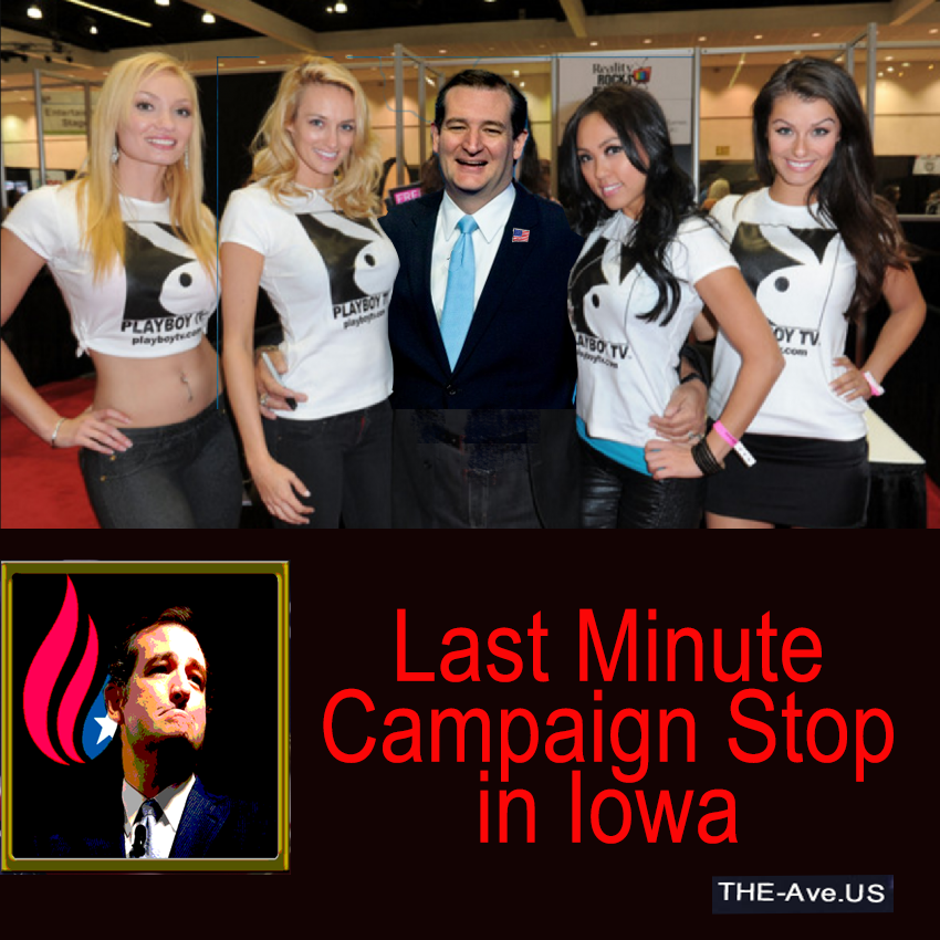 Last minute cmapigning in Iowa . is this Phtoshop or are we seeing the real Ted?