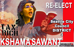 Sawant and the red book campaign poster II