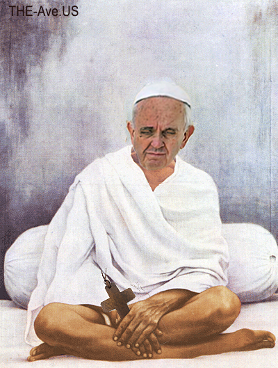 Pope Francis in Gandhi's clothes flat sharp
