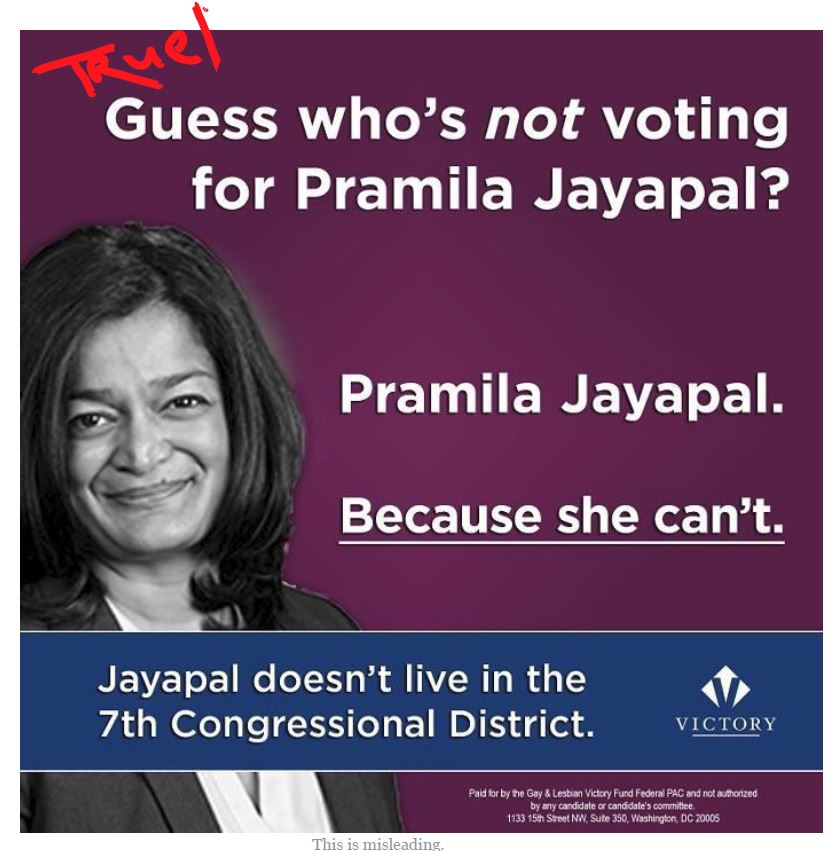 She can not vote because she does not live in the 7th District! In fact she lives in a District constructed to create a CD trhat SHGE should ahve ben aboe to win. PJ choise to run in CD 7 because she flet she would ahev a btter chance aginst a young gay man then aginast Adam Smoth, an ncumbenbt establishment Democrat. The, agter her record as a dtate Deanator was questined, she repsonde dby accus8ng Brady ofr sxism fior runng aginast a wman!
